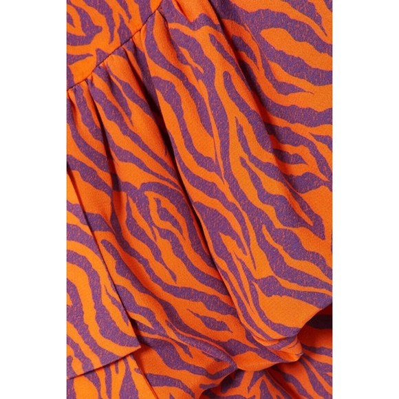 ROTATE Birger Christensen Zebra-Print Twill Wrap Mini Dress Size 36 S NWT - Picture 5 of 12